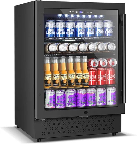 Miniatura 18 de Refrigerador Enfriador de Vinos de 8 Botellas, Refrigerador Pequeño de Vino, Mini Refrigerador de Vino de Encimera con Puerta de Vidrio, Bodegas