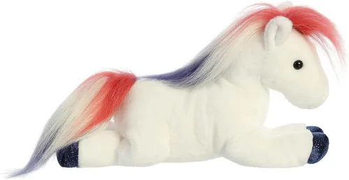 Miniatura 3 de Aurora® Adorable Flopsie™ Banner - Animal de peluche con diseño de caballo, facilidad para jugar, compañeros intemporales, color blanco, 12 pulgadas