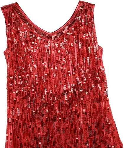 Miniatura 6 de Vestido de baile latino para mujer, con borlas y lentejuelas, vestido de baile de tango