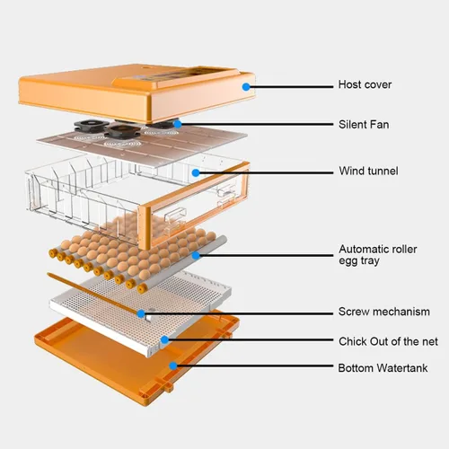 Miniatura 7 de YXCKG Incubadora de huevos Incubadora de pollo para incubar huevos, Encubadora para Huevos De Gallinas Gran Capacidad de 120-145 Huevos Incubadora