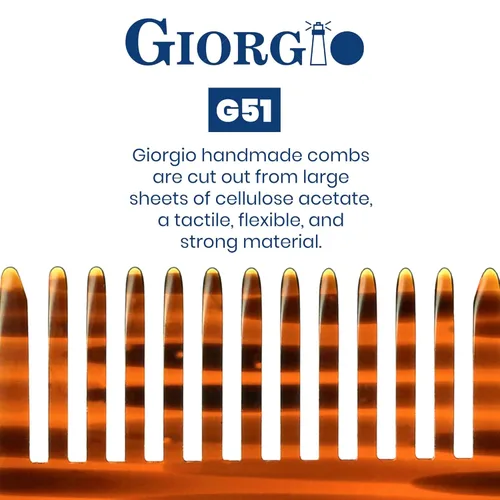 Miniatura 5 de Giorgio G51 - Peine desenredante para el cabello pequeño, peine de bolsillo de dientes anchos para cabello grueso, rizado y ondulado. Peine tortuga
