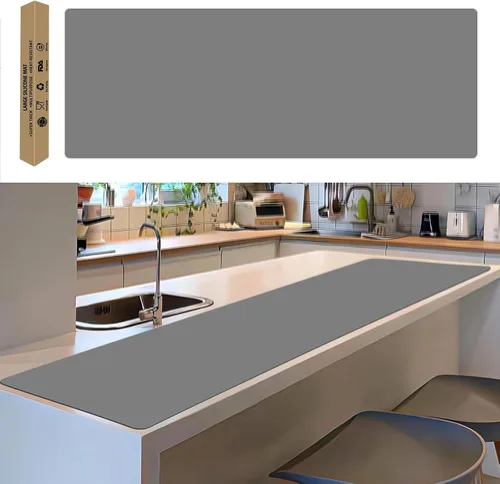 Miniatura 43 de Tapete de silicona súper grande, 120 x 24 pulgadas, tapete de silicona para encimera de cocina, tapete antideslizante resistente al calor, tapete
