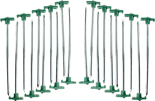 SE 9NRC10-20 - Juego de 20 estacas de acero galvanizado de 10.5 pulgadas para anclaje seguro en varios terrenos