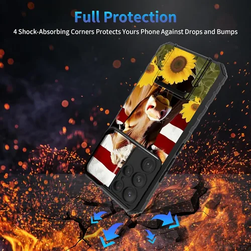 Miniatura 165 de Funda para Samsung Galaxy S22 Ultra 5G, Galaxy S22 Ultra con cubierta de cámara deslizante, funda resistente de doble capa con función atril Black