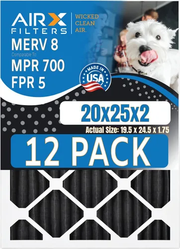 Miniatura 25 de Filtro de aire de 10 x 10 x 1 pulgadas con clasificación MERV 8, paquete de 12 filtros de horno comparables a MPR 700 y FPR 5, fabricado en Estados
