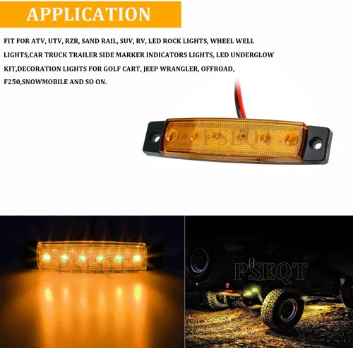 Miniatura 3 de PSEQT 10 unidades de luces LED de tira de roca para auto, luces de rueda de bajo brillo, kits de iluminación para guardabarros, impermeables