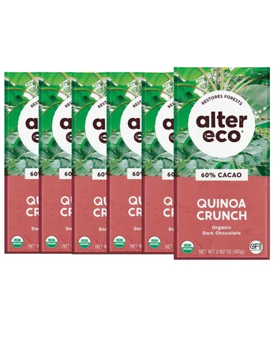 Miniatura 13 de Alter Eco Barras de chocolate negro Cacao oscuro puro, comercio justo, orgánico, sin OMG, sin gluten (paquete de 4 quinoa crujiente)