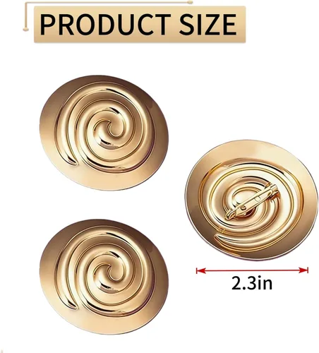 Miniatura 2 de 3-Piece Greek Goddess Brooch Set, Gold Spiral Pin for Women - Elegant Ancient Roman Costume Jewelry for themed Parties, Bridal Shower