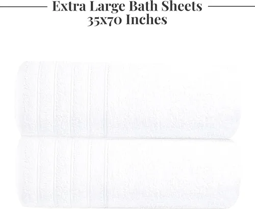 Miniatura 4 de Tens Towels Paquete de 2 toallas de baño extragrandes de 35 x 70 pulgadas, 100% algodón, más grandes y ligeras, más rápidas de secar, súper suaves