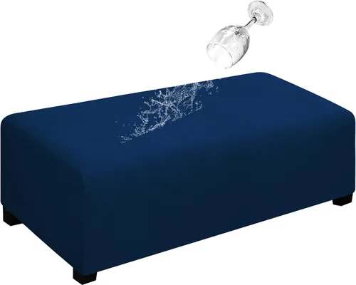 Miniatura 26 de Easy-Going Funda para Otomán Elástica 100% Doble Impermeable Rectangular Plegable Taburete de Almacenamiento Protector de Muebles Funda Suave