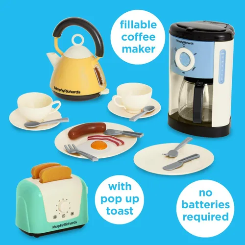 Miniatura 2 de Casdon Morphy Richards Toys - Juego completo de cocina - Juego de electrodomésticos de juguete para niños con tostadora, cafetera, tetera, comida
