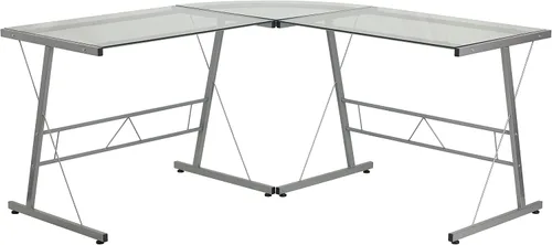 Miniatura 12 de Flash Furniture Ginny - Escritorio esquinero para juegos en forma de L para ahorrar espacio y estante para monitor, escritorio de computadora de 2