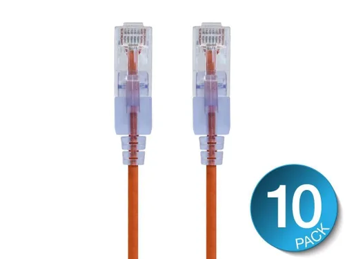 Miniatura 37 de Monoprice Cat6A - Cable de conexión Ethernet de 6 pulgadas, negro, UTP, 30 AWG, 10G, cable de cobre puro desnudo, sin enganche, RJ45, serie SlimRun