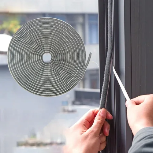 Bruiefpap Burlete impermeable de 16.5 pies para puertas y ventanas, sello de puerta autoinsonorizante, aislamiento de puerta para correderas, Gris