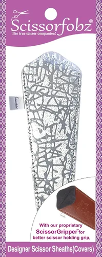 Miniatura 18 de Fundas protectoras para tijeras de diseñador, 4 unidades, tamaño surtido, diseño floral victoriano azul #4-304 Jardín floral victoriano azul