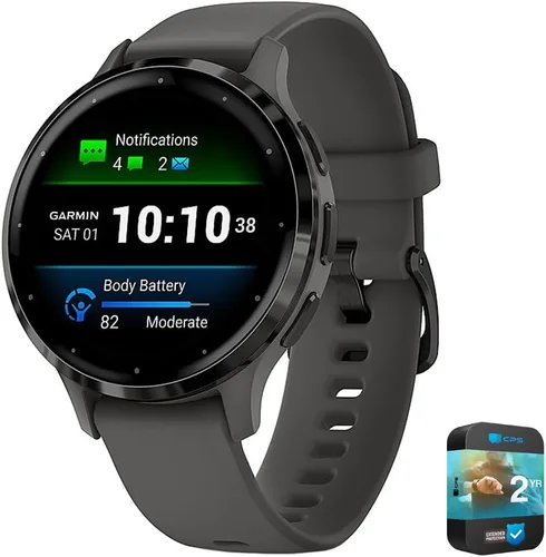 Garmin Venu 3S Reloj inteligente de salud y fitness con GPS, bisel de acero con carcasa gris pedregoso de 41mm | Modelo oficial del socio de EE. UU.
