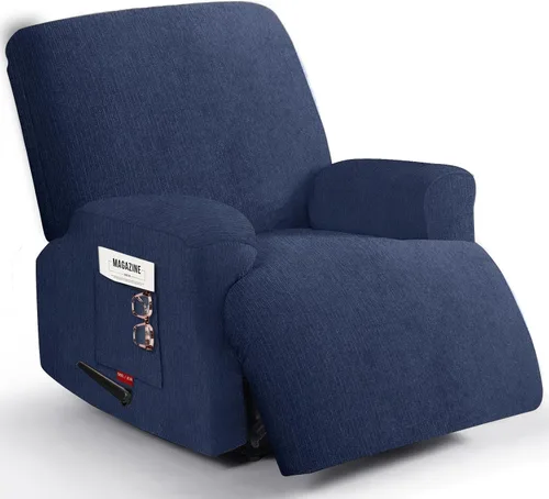 Miniatura 33 de 3 fundas elásticas para sillas reclinables, fundas de tela de felpa y protectores duraderos de muebles para niños y mascotas (1 plaza, negro)