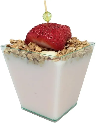 Miniatura 22 de Restaurantware - Tazas Kova de 5 onzas, 100 tazas cuadradas medianas para aperitivo: duradero, desechable, taza de parfait de plástico transparente