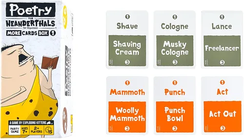 Miniatura 6 de Exploding Kittens Paquete de expansión Poetry for Neanderthals 2+ jugadores - Edades 7+ - 15 minutos de juego - Juego original necesario, 500 cartas