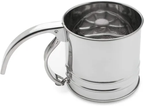 Fox Run Tamiz de harina, acero inoxidable, 1 taza, metálico