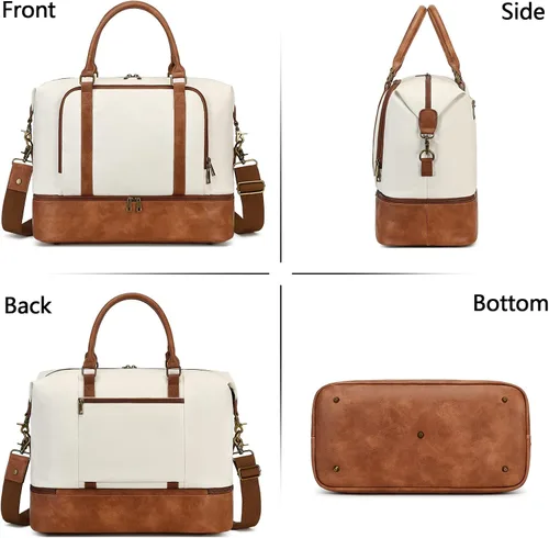 Miniatura 44 de CAMTOP - Bolsa de viaje de fin de semana para mujer, bolsa de lona con espacio para laptop de15.6 pulgadas