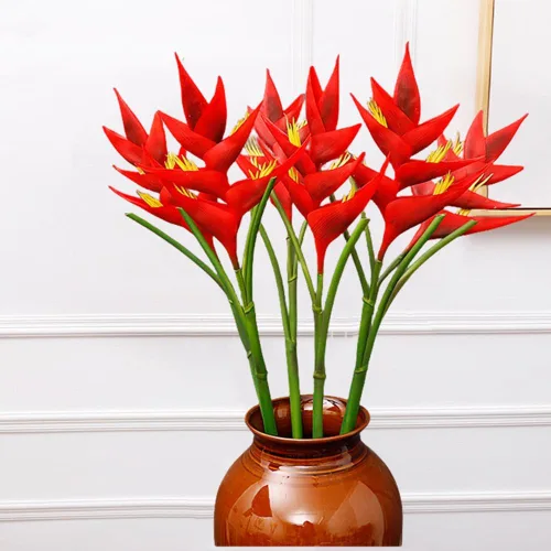 Miniatura 4 de XZJMY Bird of Paradise Plantas verdes, flores artificiales, 34.2 pulgadas, ramo de flores artificiales grandes y elegantes adecuado para decoración