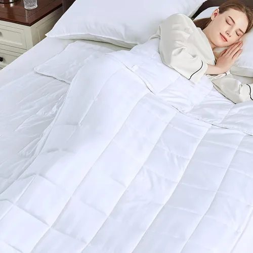 Miniatura 17 de anfie - Manta con peso para niños (40 x 60 pulgadas, 7 libras), ultrasuave y acogedora, refrescante, lavable a máquina, beige