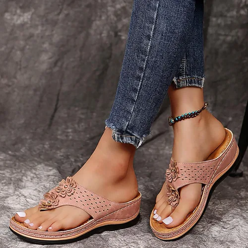 Miniatura 12 de Sandalias ortopédicas con soporte de arco para mujer, sandalias de cuña para mujer, sandalias para caminar, cómodas sandalias de plataforma