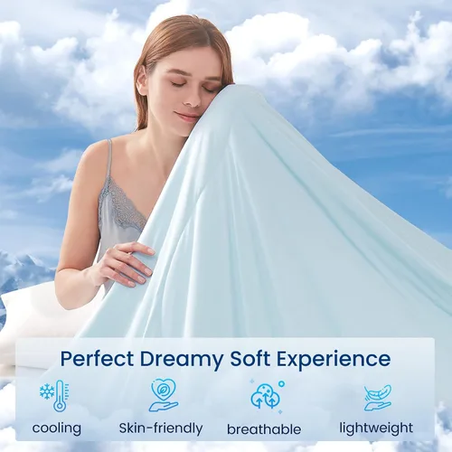Miniatura 3 de Topcee Edredón refrescante de 60 x 90 pulgadas, manta refrescante eterna al tacto frío para personas que duermen con calor, Q-max 0.35, diseño Gris