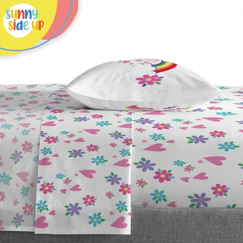 Miniatura 5 de Juego de edredón de unicornios arcoíris de Sunny Side Up para cama individual de 5 piezas - juego de ropa de cama para niños que incluye edredón