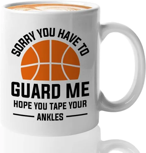 Taza de café de baloncesto de 11 onzas, color blanco, tus tobillos, aros de baloncesto al aire libre, regalos de red para niños de 17 años, doble
