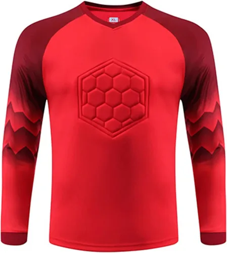 Miniatura 10 de TiaoBug Kids Boys Gladiator Goalkeeper Jersey Padded Goalie Shirt Soccer Jersey Sports Team Training Uniforms