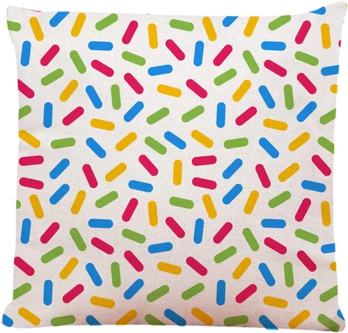 Fundas de almohada cuadradas decorativas de confeti de colores, fundas de cojín para sofá o cama, fundas de cojín de 18 x 18 pulgadas
