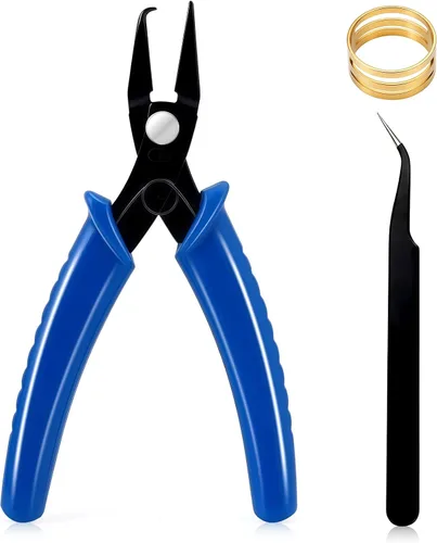 Miniatura 8 de URSKYTOUS Juego de 3 piezas de alicates para joyería, kit de herramientas para hacer joyería que incluye alicates de punta de aguja, alicates de Bm