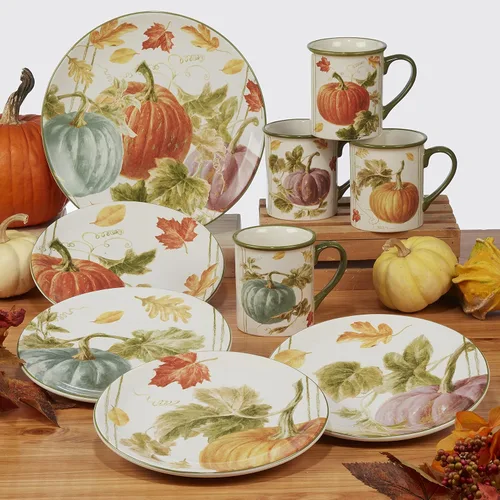 Miniatura 6 de Certified International Harvest Autumn Havest - Juego de vajilla de 16 piezas, servicio para 4, multicolor