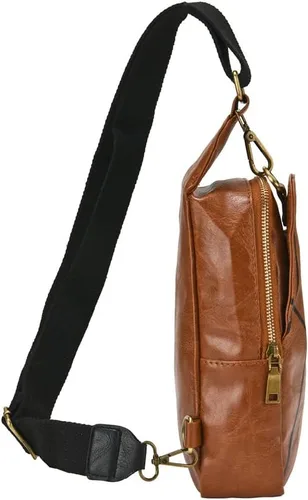 Miniatura 2 de Bolso bandolera para mujer, de piel sintética, para el pecho, pequeño, para senderismo, viajes, bandolera, mochila para mujeres y hombres