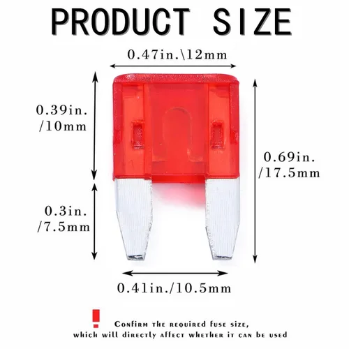 Miniatura 2 de Paquete de 100 fusibles automáticos de 10 amperios APM/ATM 32V estilo mini cuchilla, fusibles de 30A protección contra cortocircuitos, fusible