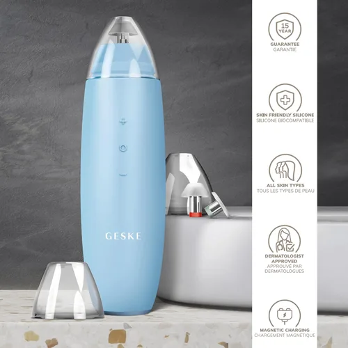Miniatura 6 de GESKE SmartAppGuided™ MicroDermabrasion Blackhead Remover 7 en 1 Removedor de puntos negros Limpiador eléctrico de poros Innovadora taza