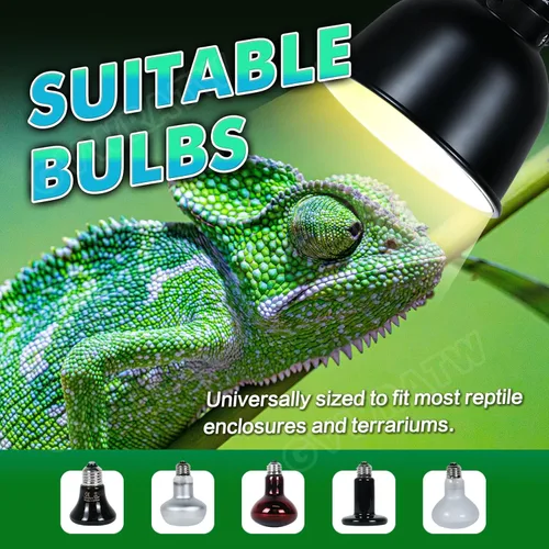 Miniatura 6 de Lámpara de reptil de cúpula poco profunda de 5.5 pulgadas, adecuada para bombillas UVB y bombillas de calor que disfrutan, máximo 160 W.