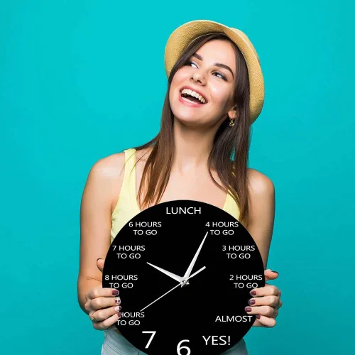 Miniatura 9 de Reloj de pared divertido de oficina de 12 pulgadas para el lugar de trabajo de la empresa, cuenta regresiva de las 5 en punto, cuarzo silencioso