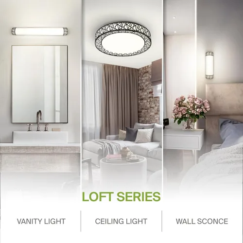 Miniatura 8 de ASD Aplique de pared LED de 12 pulgadas para interiores, color negro mate, moderno, regulable, 15 W, 2700 K-5000 K, accesorios de iluminación