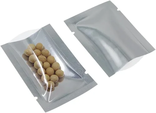 Miniatura 2 de Bolsa de papel de aluminio plateado, sellado térmico, para ventana delantera, de plástico, con parte superior abierta, bolsa de Mylar