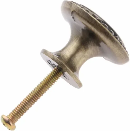 Miniatura 2 de Perilla redonda de estilo retro para armario, cajón, muebles de cocina, vestidor, puerta, armario y persianas de baño, manija de tirador de bronce