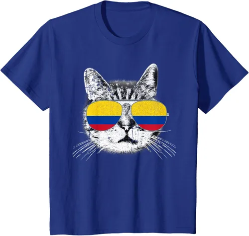Miniatura 57 de Camisa de bandera de Colombia, orgullo colombiano, gato, hombres, mujeres, niños, camiseta de regalo