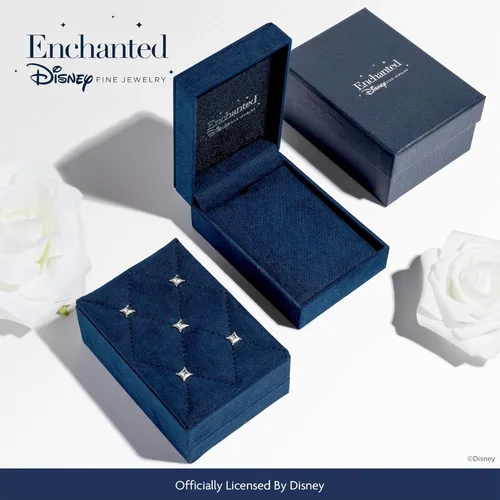 Miniatura 6 de Jewelili Encantado Disney Fine Jewelry Pendientes de plata esterlina 110 CTTW Diamond Tinker Bell, Metal, Diamante