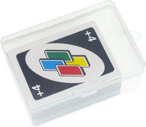 Miniatura 4 de Funda de plástico UNO para tarjetas compatible con 112 piezas de juego de cartas Classic Mattel UNO, caja de almacenamiento de alta capacidad