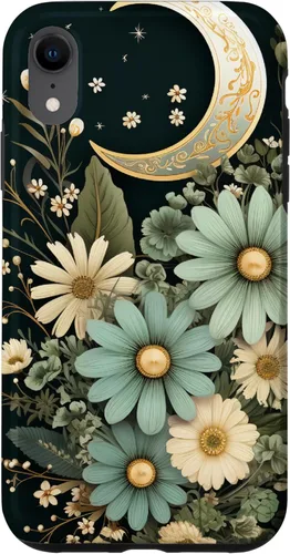 Miniatura 24 de Funda botánica de flores silvestres para iPhone 13 verde salvia