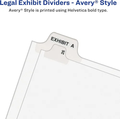 Miniatura 5 de Avery Divisores legales, juegos estándar con cotejas, tamaño carta, pestañas laterales, 51-75 (01332)
