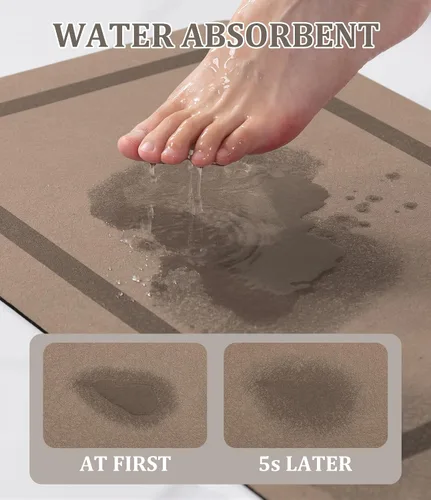 Miniatura 4 de chakme Alfombra de baño grande de 48 x 24 pulgadas, ultra delgada, mágica, antideslizante, de secado rápido, absorbentes, para suelo de baño
