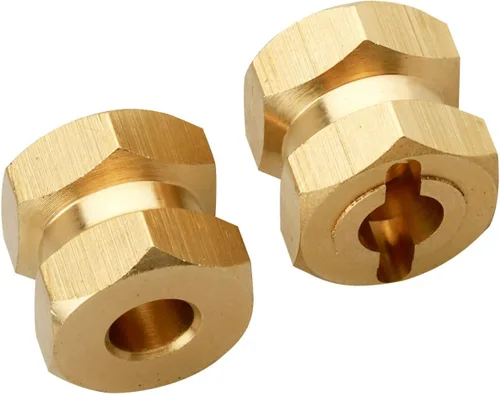 Miniatura 4 de Buje hexagonal RC de 0.472 in, ruedas de latón, concentradores hexagonales, adaptador de unidad hexagonal, espaciadores para 1/10 RC Crawler Axial
